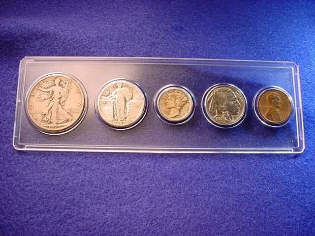 1929 DENVER NICE 5 COIN MINT SET GREAT 90% SILVER coins!    #12 - Image 1 of 4