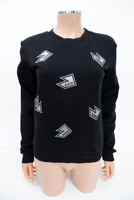 Versus Versace Womens Jumper Sweatshirt Size S Small Black Logo Print - Image 1 of 4