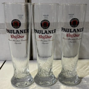 PAULANER MUNCHEN BREWERY LOT OF 1 WEISBIER 0.5L GLASS WITH TWIST - Picture 1 of 20