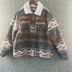 Chaqueta con Hebilla BKE Para Hombres Grande Azteca Sherpa Abotonada Manga Larga Tribal Hipster - Imagen 1 de 8