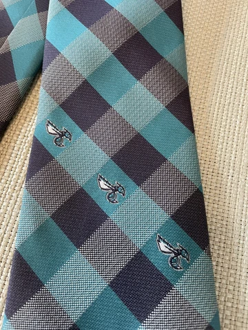NEW CHARLOTTE HORNETS NECKTIE NECK TIE BASKETBALL Teal Purple Plaid NWT Cover