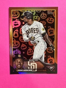 2023 Topps Update Jose Azocar US81 Halloween Pumpkin Foil San Diego Padres