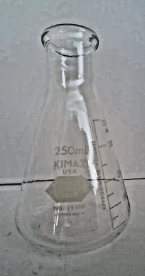 Vintage Kimax 250 ML Erlenmeyer Flask #26500. Never Used. Made In USA Exc++ - Image 1 of 3