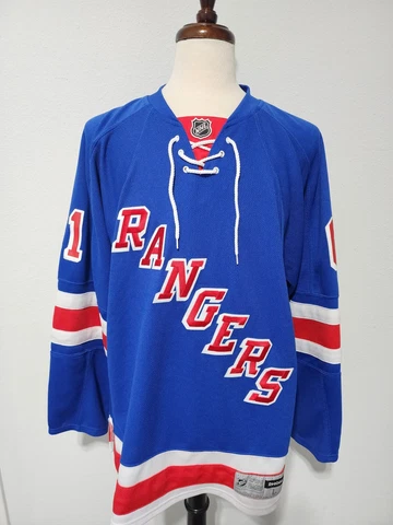 Rick Nash New York Rangers Hockey Reebok Men’s Blue Jersey Size Large Cover