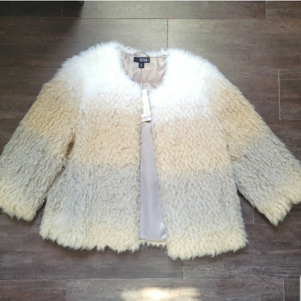 A.n.a A White Jacket Womens 1X Faux Leather Retro Moto Biker RN93677