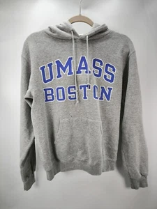 UMass Boston Hoodie Men’s Gray Blue Sweatshirt – College Team Fan Pullover - Picture 1 of 10
