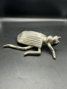 Decoración vintage de escarabajo de insectos escarabajo de aluminio plateado - Imagen 1 de 6