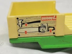 Vintage Buddy L wood log lumber Trailer metal plastic mix green & cream  - Picture 1 of 6