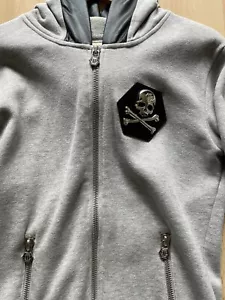 PHILIPP PLEIN Strickjacke, Sweatjacke, Hoodie mit zipper, M, grau, Original - Bild 1 von 10