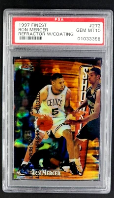 1997 Topps Finest Refractor with Coating #272 Ron Mercer PSA 10 Gem Mint POP 27 - Image 1 of 4