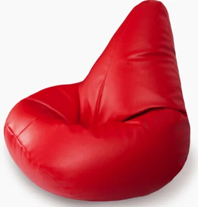 LARGE HIGHBACK BEANBAG FAUX LEATHER FILLED BEANBAGS BEAN BAG GAMING CHAIR  RED - Picture 1 of 1