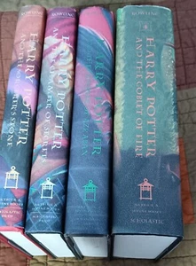 Harry Potter Hardcover Books 1st Book Club Editions 1- 4 Rare J. K. Rowling EUC - Picture 1 of 23