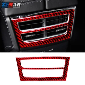 Red Carbon Fiber Rear Air Vent Interior Sticker Trim For Tesla Model X 2016-2021 - Bild 1 von 9