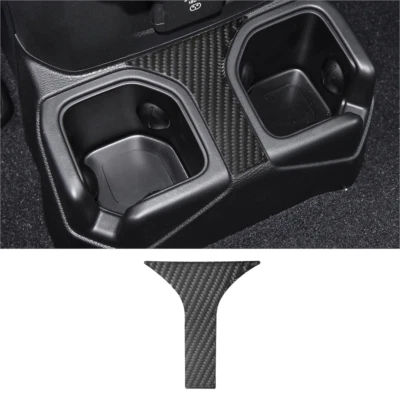 Cubierta de portavasos de agua trasero de fibra de carbono para Jeep Wrangler JL Gladiator Foto 1 de 4