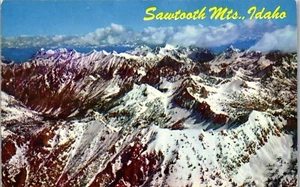 Vintage Idaho Ausweis Postkarte Sägezahn Berge Zentralidaho Schnee - Bild 1 von 4