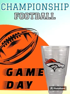Vaso Tervis Denver Broncos Cabeza de Caballo Logo 24 OZ SIN TAPA 8 pulgadas de Alto Fútbol - Imagen 1 de 5