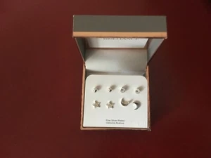 Pendientes Believe by Brilliance chapados en plata fina x4 abulón genuino nuevos - Imagen 1 de 5