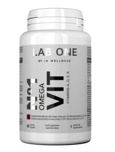 LAB ONE OMEGA VIT 60 CAPS food supplements Omega-3 fatty A D E K vitamins - Picture 1 of 5