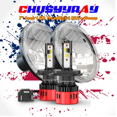 Faros LED redondos de haz alto/bajo para camiones de volteo Mack Granite CV713 2 piezas 7 pulgadas Foto 1 de 4