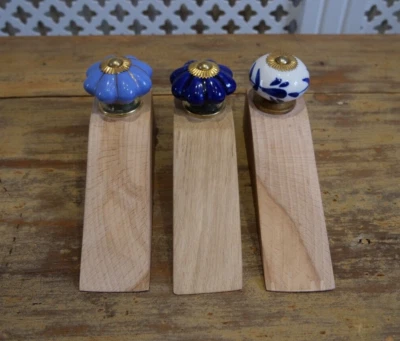 3 x Türstopper / Keile aufgearbeitet Strand gewachst Keramik Knauf freistehend Handarbeit - Bild 1 von 4