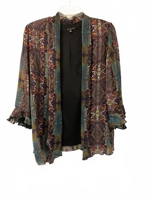 Plus Size Multicolor Chiffon Cardigan  - Image 1 of 4