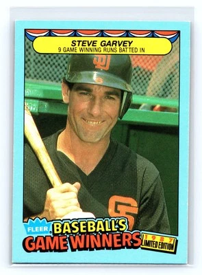1987 Fleer Baseball's Game Winners #16 Steve Garvey San Diego Padres - Image 1 of 2