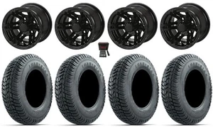 LSI Yukon 10" Golf Wheels Matte Black 205x65 Load Star Tires E-Z-GO & Club Car - Picture 1 of 4
