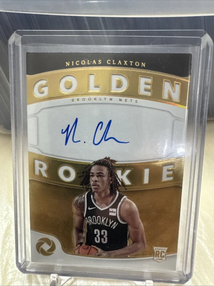 2019-20 Panini Opulence Golden Rookie Nicolas Claxton Auto Autograph /10 Nets RC - Imagem 1 de 3