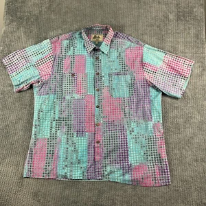 Fulton Street Shirt Works Mens 3XLT Geometric Button Up 90’s Made In USA - Picture 1 of 12