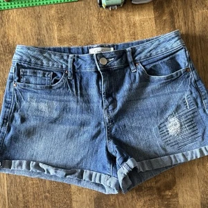 Jessica Simpson Damengröße 29 Distressed Denim blau Jeansshorts Medium Wash - Bild 1 von 4