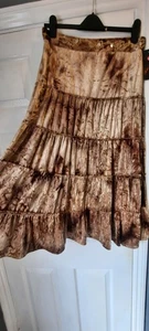 Vintage Tagged Sweety Crushed Samt Maxi Rock Perlen Wait Braun Gr. W30 Boho - Bild 1 von 8