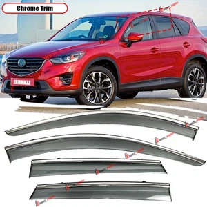 For 2013-2016 Mazda CX-5 Smoke Outside-Mount Window Visor Rain Guard 4pcs Set - Picture 1 of 13