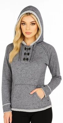 Sudadera con capucha gris envejecida Facile BKE para mujer talla pequeña Foto 1 de 4