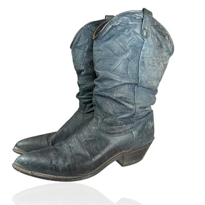 Botas de Vaquero Dingo De Colección Cuero Azul Envejecido Para Mujer Denim Look Western 7.5 Foto 1 de 4