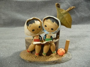 Figuras de muñecas de madera vintage hechas en Japón - Imagen 1 de 5