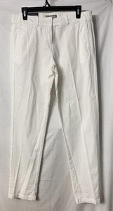 NWT M & S Marks Spencer Womens White Stretch Chino Trousers Pants Slacks Size 12 - Picture 1 of 10