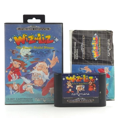 Sega Mega Drive Spiel : Wiz 'n' Liz - Modul OVP Anleitung CIB MD PAL - Bild 1 von 4