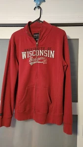 Women's Wisconsin Badgers Red Zip Up Sweatshirt Campus Size XL - Picture 1 of 6