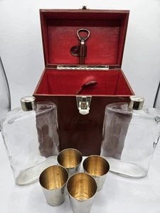 Rare Vintage Rumpp Traveling Bar Set Made In England Shot Glasses Decanters - Picture 1 of 16
