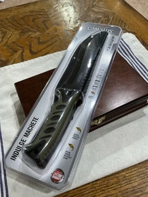 Camillus Titanium 420 aço inoxidável 7" lâmina Full Tang Indulge facão com bainha - Imagem 1 de 4