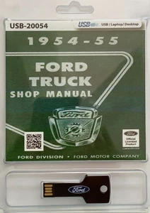 Camión Ford 1954 1955 F100 F250 F350 P350 B600 manual de reparación de servicio de autobús USB - Imagen 1 de 8