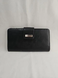 Portafoglio Nine West nero pelle morbida libretto assegni bi-fold chiusura a scatto 12 tasche usato in ottime condizioni - Foto 1 di 4