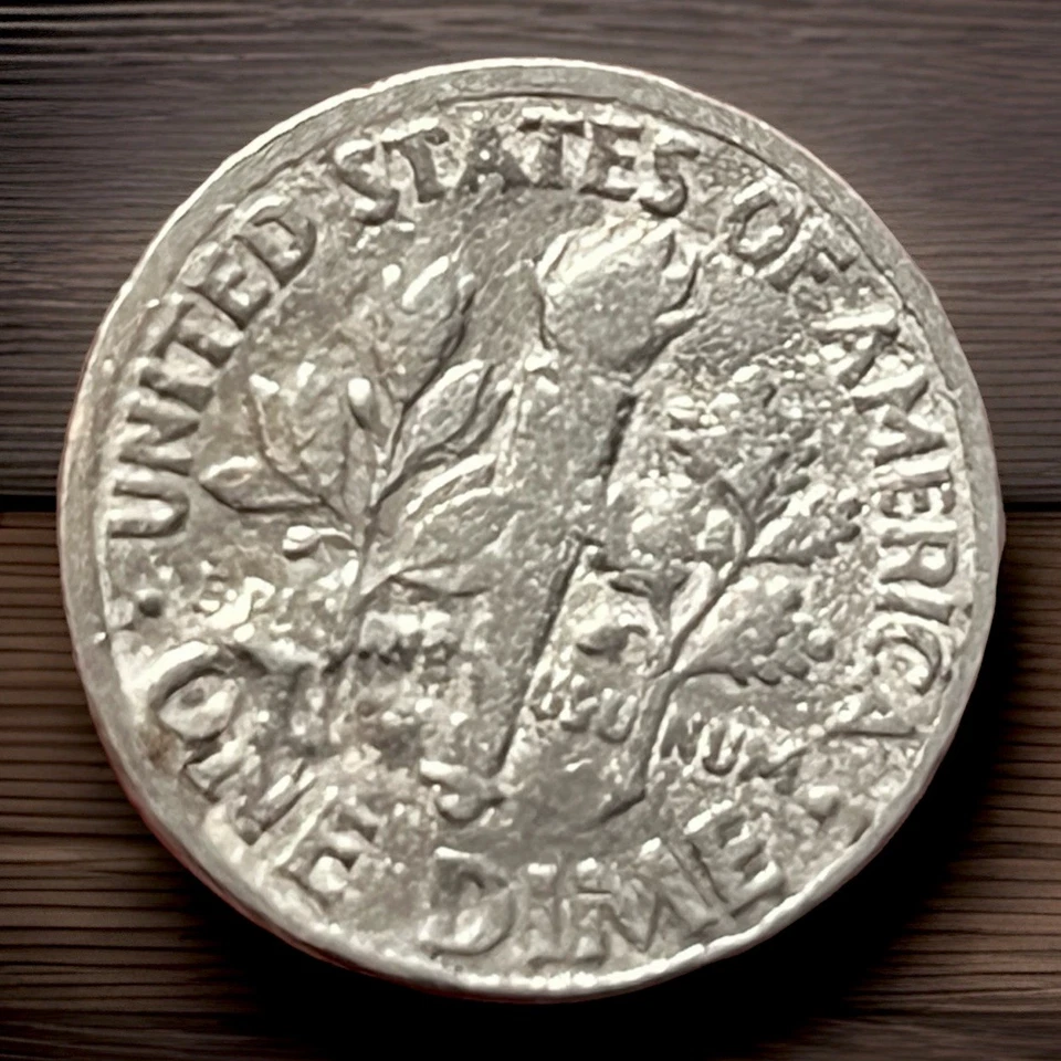 1993 P Roosevelt Dime Erro Reverso Moeda Atingida/Erro de Confronto Morrer - Imagem 1 de 4