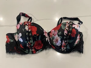 Victoria’s Secret ATELIER gefütterter Balconette-BH mehrfarbig Blumen Satin 38DD neu mit Etikett - Bild 1 von 4