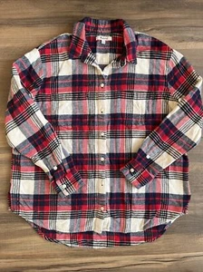 Madewell Women’s Plaid Flannel Button-up Shirt Soft 100% Cotton Size Medium - Picture 1 of 14