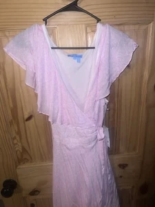 New Draper James RSVP Ruffle floral Wrap Dress Sz XL pink - Picture 1 of 7