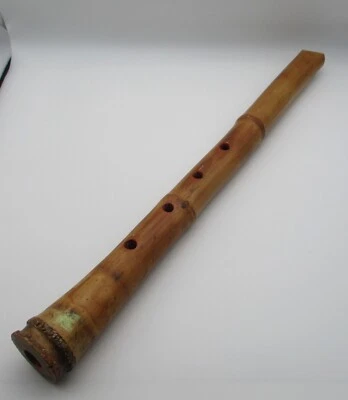 Flauta de bambú Shakuhachi instrumento flauta japonesa tradicional vintage antiguo 25 Foto 1 de 4