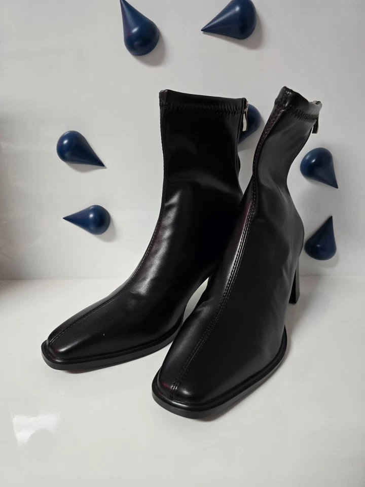 Novas Botas de Tornozelo Vintage Algodão Quente Moda Sapatos Elegantes Salto Grosso Botas Curtas - Imagem 1 de 4