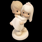 Vintage 1982 Precious Moments E-9255 Bless You Two Wedding Perfect Cake Topper