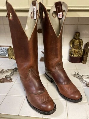 Olathe Hecha en EE. UU. Cuero Sangre de Buey Buckaroo Vaquero Western Bota para Hombre 11 EE Foto 1 de 4